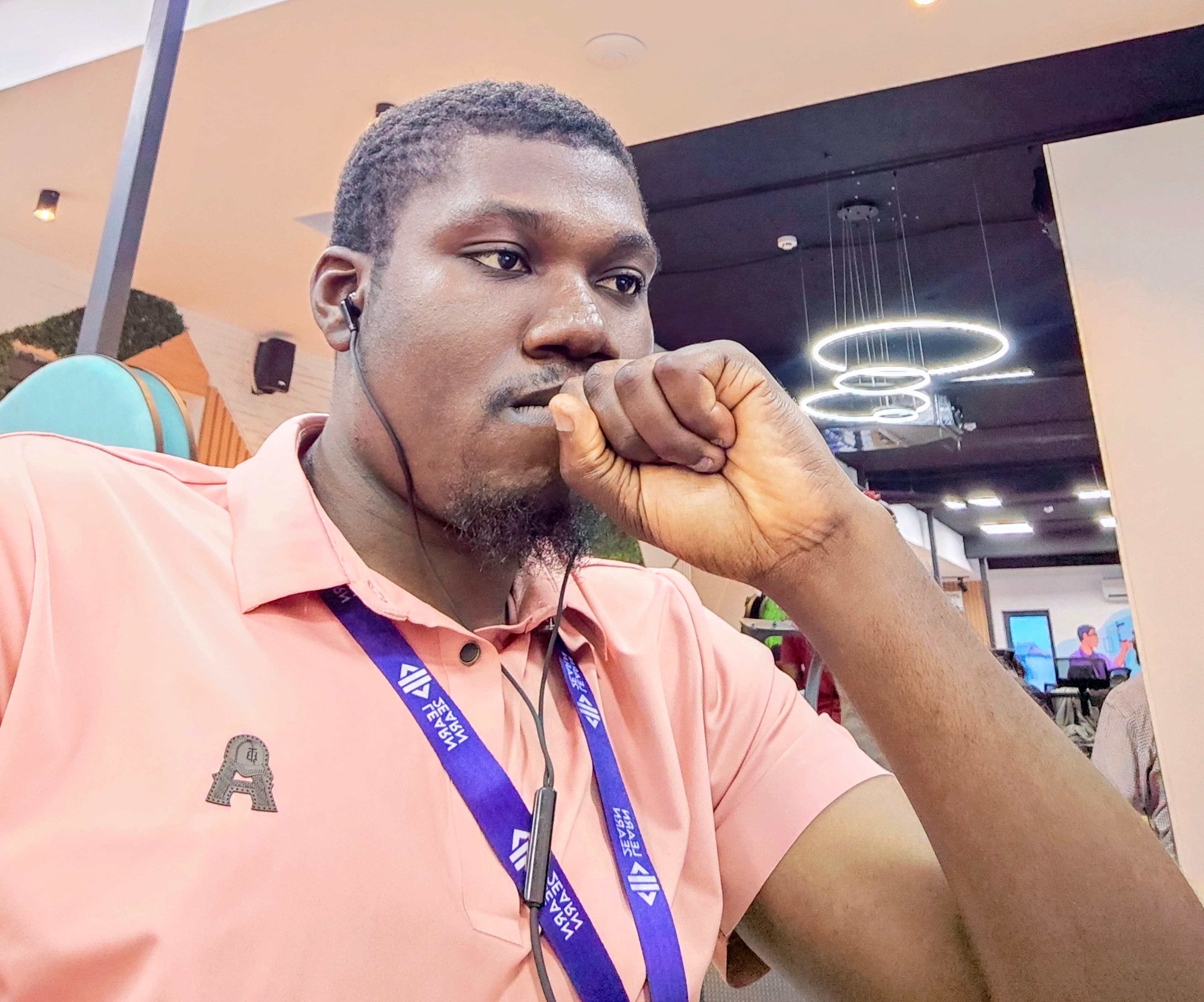 Samuel Momoh in his work space.